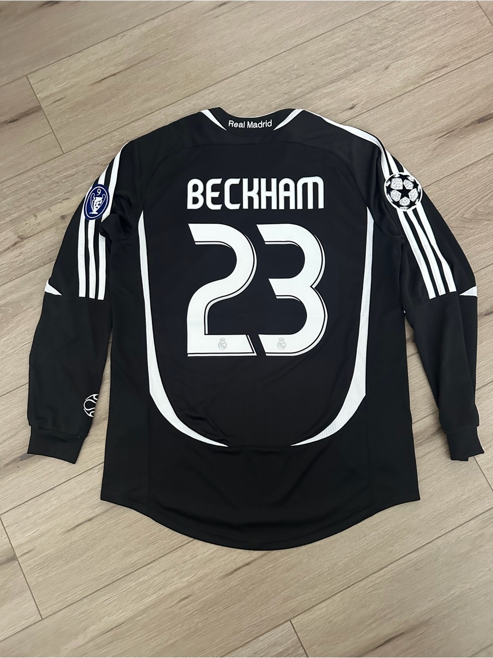 Real Madrid Beckham 2006/07 Black Long Sleeve Jersey Men